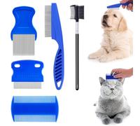 QOMJUFA 5 Pcs Peigne anti Poux, Peigne Anti Puces pour Chat et Chien, Peigne anti Poux Chien, Utilisable Pour Animaux Chien Chat Anti Puce et Anti Tique