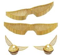 QOMJUFA Lot de 50 Ornements d'ailes Ornements d'anniversaire Paillettes magiciennes pour fêtes à thème Magiques de Mariage, Anniversaire de Cuisson Ornement de Muffins (doré)