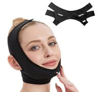 QOMJUFA masque lifting ovale visage,masque visage liftant,masque de modelage du visage en v,Convient à tout le monde, noir
