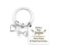 QONCV Cadeau Beau Pere Porte Clef, Cadeau Fête des Pères Saint Valentin Anniversaire Papa Idées Homme,Cadeaux Merci Papa Noel Noël Cadeaux Remerciement Fête des Peres Saint Valentin