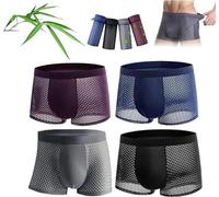 Qoobom Boxhero Calzoncillos Tipo Boxer de fibre de bambou Boxhero Boxer Box Hero Bamboo pour un confort tout au long de la journée, Mélange - 4 pièces, XXL