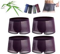Qoobom Boxhero Calzoncillos Tipo Boxer de fibre de bambou Boxhero Boxer Box Hero Bamboo pour un confort tout au long de la journée, violet, L
