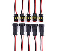 Qook 5 Kit 2 Pin Way Voiture étanche électrique connecteur prise mâle femelle Plug connecteur de câble avec fil AWG Marine
