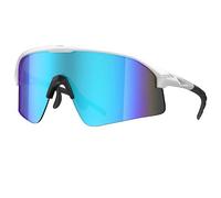 QOOL TIMES Vivez vos lunettes de soleil polarisées pour homme et femme, volley-ball, course à pied, golf, VTT et sports de plein air, 1188K-WT-BR, Medium