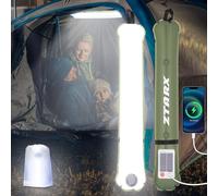 Qoolife Lanterne Camping Rechargeable, 2000mAh Lampe Camping LED avec 2 méthodes de chargement (Solaire/USB) et 4 modes d'éclairage pour Camping, Secours, Randonnée, Coupure D'électricité 60CM