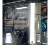 Qoolife Lanterne Camping Rechargeable, 4000mAh Lampe Camping LED avec 2 méthodes de chargement (Solaire/USB) et 4 modes d'éclairage pour Camping, Secours, Randonnée, Coupure D'électricité 85CM