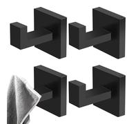 Qooplu Crochets Pour Les Serviettes,Porte-Objets Utilitaire Antirouille 4 Pièces - Crochets Mural En Métal,Pour Serviettes De Salle De Bain Peignoir Vêtements Chapeaux Clés Intérieur Maison