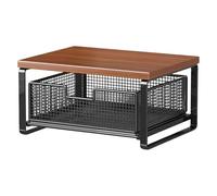 Qooplu Support Imprimante avec Rangement | avec Panier de Rangement Multifonction,Petit Support d'Imprimante pour Bureau,pour Usage Domestique, Cuisine, Plan de Travail, Four, Grille-