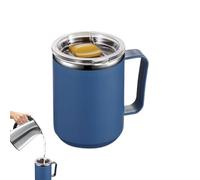 Qooplu Tasses à café en acier inoxydable de 450 ml, isolation sous vide à double paroi, tasse de voyage en acier inoxydable avec couvercle coulissant anti-fuite, tasse à café thermique pour boissons
