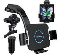 Qoosea 15W Qi Chargeur Induction Voiture, Double Bobine Chargeur sans Fil Voiture Rapide Automatic Clamping Support Téléphone Voiture pour Samsung Galaxy Z Fold 6/Z Fold 5/4/3/2 Oppo Find N2
