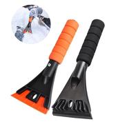Qoosea 2PCS Grattoir à Glace pour Voiture, Dégivrer Les Pare-Brise et Les Vitres Pelle à Neige, Multifonctionnel Raclette Givre Antigivre avec Poignée en Mousse-Noir & Orangé