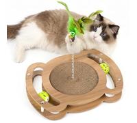 Qoosea Griffoir pour Chat Intérieur, Résistant aux Griffes Griffoir Chats avec Balle Grelot et Canne à Plume Colorée (Couleur Surprise), Jouet Interactif pour Chat Kitty, Portable et facile à nettoyer