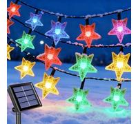 Qoosea Guirlande Lumineuse Extérieure Solaire, 12M 100 LED Étoile Guirlande Solaire Exterieur, 8 Modes Lumière Noel Étanche Etoile Decoration Noël pour Chambre, Jardin, Cour, Fête, Couleur