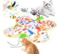 Qoosea Jouet Chat Interactifs Jouets de Cache-Cache pour Chats, Rechargeable Automatique Jouet à Plumes pour Chats avec Papillon Virevoltant, Électronique Jouets de Chasse pour Chaton Intérieur