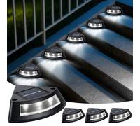 Qoosea Lampe Solaire Exterieur Escalier, Lot de 4 IP65 Étanche Lumiere Solaire Exterieur Jardin, LED Blanc Escalier Éclairage Lumière pour Jardin Chemin Allée Patios Sol Terrasse Marches Noël