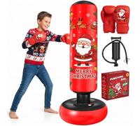 Qoosea Sac de Boxe pour Enfants 3 à 8 Ans, 130cm Gonflable Sac de Frappe sur Pied, Sac de Boxe Set de Formation avec Gants, Cadeau Parfait pour Garçons et Filles pour Karaté, Taekwondo