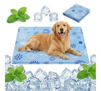 Qoosea Tapis Rafraîchissant pour Chiens Chats, Tapis de Glace avec Gel Auto-refroidissant Non Toxique, Durable Pet Cooling Réfrigérant Mats avec Oreiller pour Animaux en été- 50 * 65CM