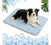 Qoosea Tapis Rafraîchissant pour Chiens et Chats, Tapis de Refroidissement Auto-refroidissant en Soie glacée Respirant Non Toxique, Durable Ice Silk Pet Cooling Mats pour Animaux en été - 50 * 70CM