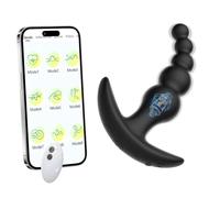 Qoosea Vibreur Anal 9 Modes Plug Anal Rechargeable en Silicone avec APP & Télécommande, Stimulateur de Prostate & Vibromasseur Point G, Jouet Sexuel pour Hommes, Femmes & Couples