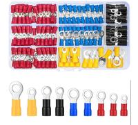 QOOSIKICC 200 Pièces Cosse a Sertir, 1,25-6,0 mm² Cosses Electriques Rondes Mâles et Femelles, Cosses Electriques, Connecteur électrique, Embouts de Cablage Isolé