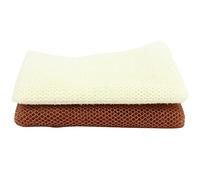 QOPAHI Éponge africaine élargie - Filet exfoliant africain 2 en 1 - En nylon - Pour enlever l'huile morte et la saleté - 80 x 30 cm (blanc + marron)
