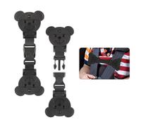QOPAHI Lot de 2 sangles de verrouillage anti-fuite, clip de sécurité pour harnais de bébé en forme d'ours, empêche les enfants/enfants de sortir leurs bras des chaises hautes/poussettes/rênes de bébé