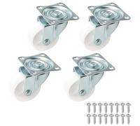 QOPAHI Lot de 4 petites roulettes pivotantes de 50 mm avec roulement à billes en caoutchouc pour déplacer des objets lourds (blanc)