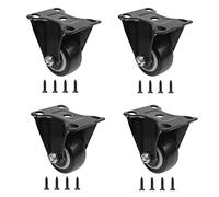 QOPAHI Lot de 4 roulettes pivotantes fixes en caoutchouc silencieuses 40 mm pour déménagement de meubles, capacité de charge 35 kg chacune