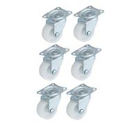 QOPAHI Lot de 6 petites roulettes pivotantes de 25 mm avec base en caoutchouc et roulement à billes pour meubles, roues robustes de 2,5 cm pour déplacer des objets lourds
