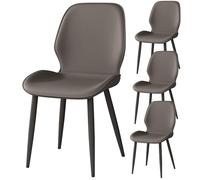 QOPIGFBN Lot de 4 Chaise de Cuisine,Chaises de Salle à Manger Rembourrées,Chaises de Cuisine Nordiques,Chaise Rembourrées avec Pieds en Métal pour Chambre à Coucher Salon Réception (Grey)