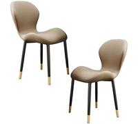 QOPIGFBN Lot de 4 Chaises de Salle à Manger,Chaises de Salle à Manger Rembourrées,Chaise de Cuisine Nordiques avec Pieds en Métal,Chaise Rembourrées pour Salle à Manger, Cuisine, Bureau (Coffee)