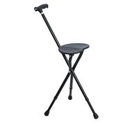 qorkhogr Canne de marche, canne pliante avec lumière et siège, hauteur réglable pour personnes âgées, béquille en alliage, canne de marche robuste avec siège pliable, 200 kg 1