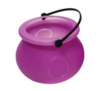 qorkhogr Lot de 12 chaudrons à bulles en plastique pour Halloween - Seau à bonbons - Décoration vintage pour la maison, la cuisine, la salle de fête, la table - Violet