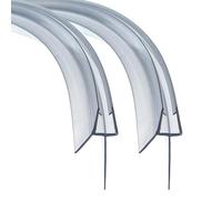 QOROCO Lot de 2 bandes d'étanchéité pré-courbées pour porte de douche de 80 cm pour 4 à 6 mm de couvre un écart allant jusqu'à 20 mm de large - En caoutchouc et plastique