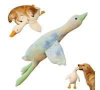 Qosigote 2026 Upgraded Large Plush White Duck Dog Toy, Giant Duck Dog Toy for Large Dogs, Goose Dog Toys and Sleep Pillow for Chewing, Playing (Green,50cm)