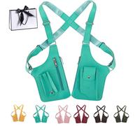 Qosigote Adjustable Underarm Shoulder Bag for Men & Women, PU Leather Anti Theft Harness, Double Shoulder Pocket, Underarm Strap Wallet Phone Holster For Outdoors (Emerald Green)