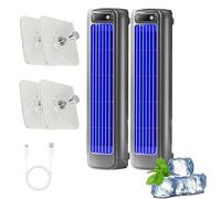 Qosigote Briza Ac, Brizaac, Festberg Cooling Ace, Beat The Scorching Heat & Humidity - Instantly, Quiet Desktop Tower Fan, 3 Speeds, Fan Bladeless, Desk Fan For Bedroom Office Home (2PCS-C)