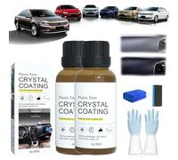 Qosigote Car Plastic Renovation Coating, Plastic Revitalizing Crystal Coating Agent, Automotive Interior Coating for Lasting Brilliance and Protection (2 Pcs)