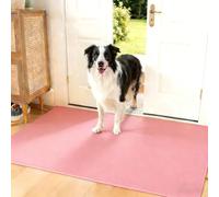 Qosigote Clean’Pattes - Absorbe La Saleté Avant Qu’Elle N’Entre, Tapis Pattes Chien Absorbant, Sol Antidérapant Lavable en Machine avec Microfibres Douces Absorbantes pour Chien (Rose,60 x 90 cm)