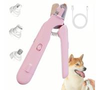 Qosigote Coupez Les Griffes sans Risque Ni Stress, Coupe Griffe Lumineux, Coupe Griffes Chien avec Protection Anti Éclaboussures, Silencieux, La Lumière LED Révèle Clairement La Pulpe (Rose)