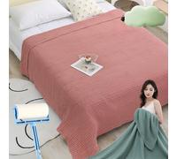 Qosigote Couverture en mousseline douce avec 100 % coton, respirante, lavable, douce, légère, comme dormir dans un nuage, pour chambre à coucher, salon, canapé (rose, 230 x 280 cm)