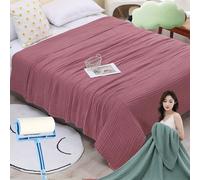 Qosigote Couverture en mousseline douce avec 100 % coton, respirante, lavable, douce, légère, comme dormir dans un nuage, pour chambre à coucher, salon, canapé (violet, 130 x 150 cm)