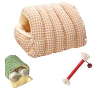 Qosigote Cozy Monster Cat Bed, Cave Style Pet Bed, Cat Beds for Indoor Cats with Removable & Washable Cushioned, Wrap Your Fur Baby in Cloud-Like Warmth (Orange,36 * 30 * 20cm)