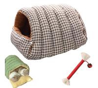 Qosigote Cozy Monster Cat Bed, Cave Style Pet Bed, Cat Beds for Indoor Cats with Removable & Washable Cushioned, Wrap Your Fur Baby in Cloud-Like Warmth (Coffee,50 * 40 * 28cm)