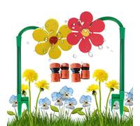 Qosigote Crazy Daisy Sprinkler, Flower Sprinkler with 1/4'', 1/6''Adapter, 360° Rotating Sunflower Lawn Sprinkler for Yard, Lawn & Garden Irrigation (2PCS-B)