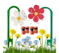 Qosigote Crazy Daisy Sprinkler, Flower Sprinkler with 1/4'', 1/6''Adapter, 360° Rotating Sunflower Lawn Sprinkler for Yard, Lawn & Garden Irrigation (2PCS-A)