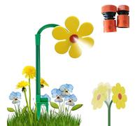 Qosigote Crazy Daisy Sprinkler, Flower Sprinkler with 1/4'', 1/6''Adapter, 360° Rotating Sunflower Lawn Sprinkler for Yard, Lawn & Garden Irrigation (Yellow)