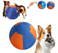 Qosigote CurveaBall - Balle Interactive Ultra-Résistante, Balle de Troupeau pour Chien, Stimule l’Instinct Naturel de Poursuite des Chiens Actifs, Grande Taille, Housse & Pompe Incluses (S(45CM),A)