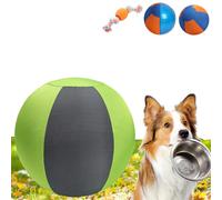 Qosigote CurveaBall - Balle Interactive Ultra-Résistante, Balle de Troupeau pour Chien, Stimule l’Instinct Naturel de Poursuite des Chiens Actifs, Grande Taille, Housse & Pompe Incluses (L(65CM),F)
