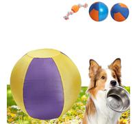 Qosigote CurveaBall - Balle Interactive Ultra-Résistante, Balle de Troupeau pour Chien, Stimule l’Instinct Naturel de Poursuite des Chiens Actifs, Grande Taille, Housse & Pompe Incluses (L(65CM),D)